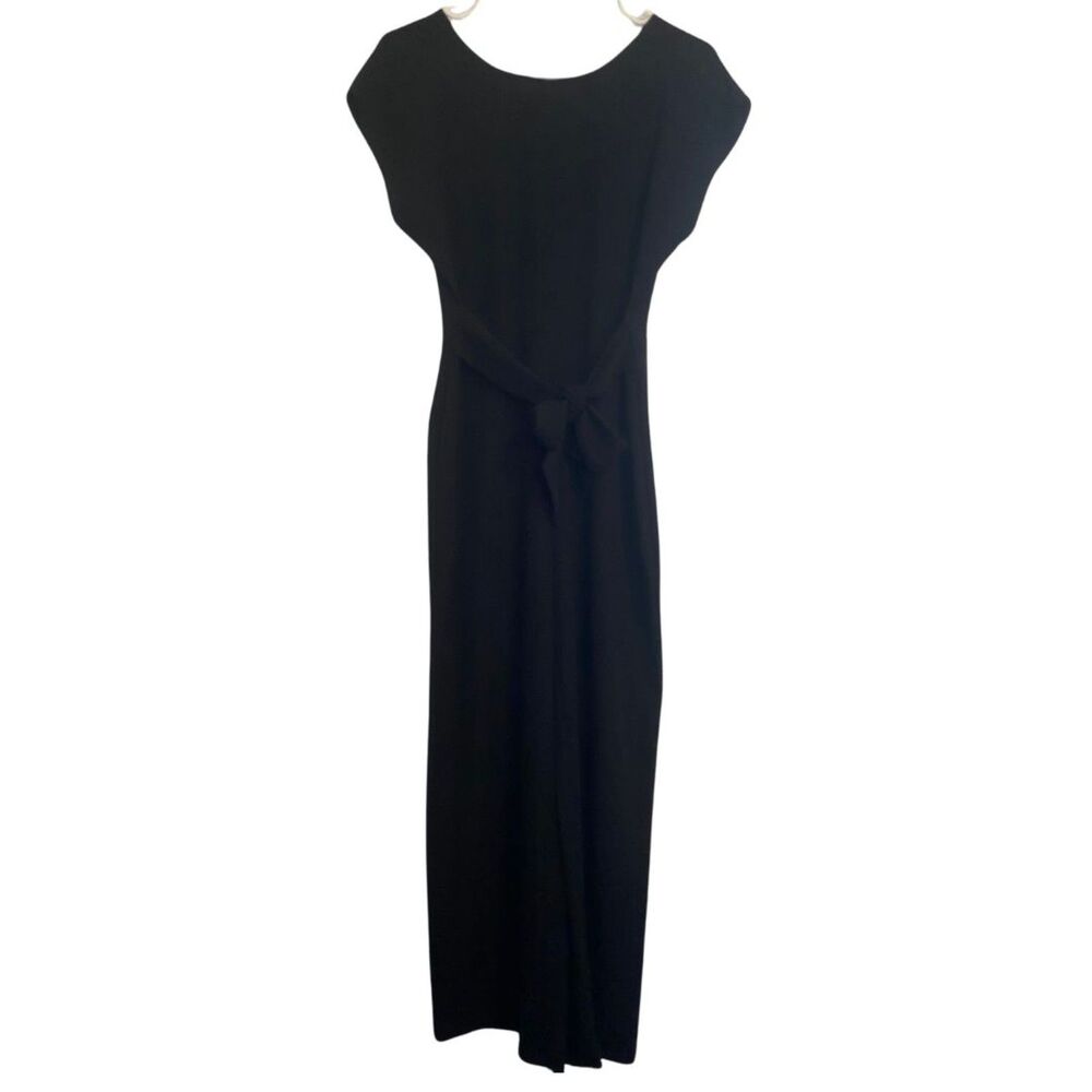 LOFT | Black Jumpsuit Tie Waist Short Sleeve Petite